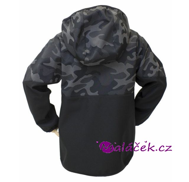 Fantom Dětská softshellová bunda černá-reflexní maskáč 30 000/15 000