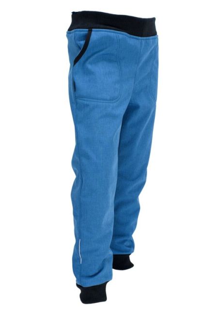 Fantom Dětské kalhoty SOFTSHELL se sníženým sedem - tyrkysový melír