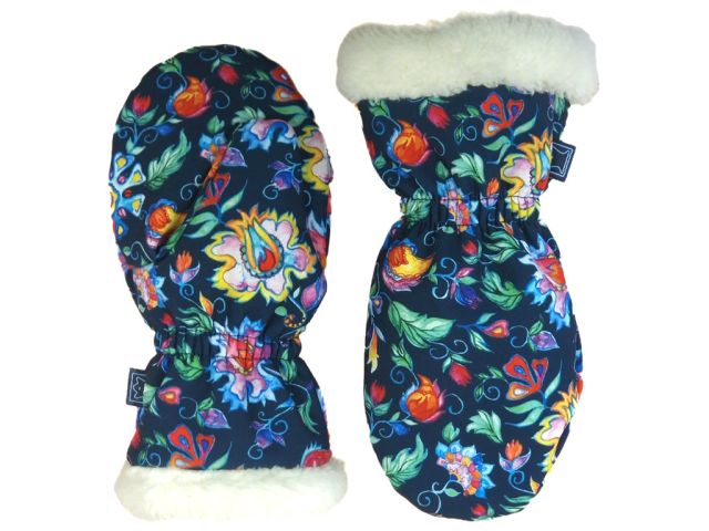 Fantom Dětské softshellové rukavice s kožíškem divotvorná kytka