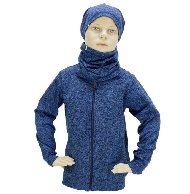 Fantom funkční úpletová čepice s počesem modrý melír