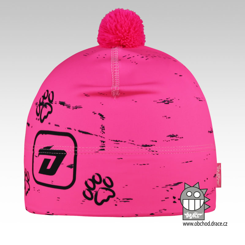 Flavio čepice pro zimní období vzor 65, růžová, kočka
