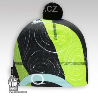 Flavio čepice pro zimní období vzor 40, černá, zelené kruhy