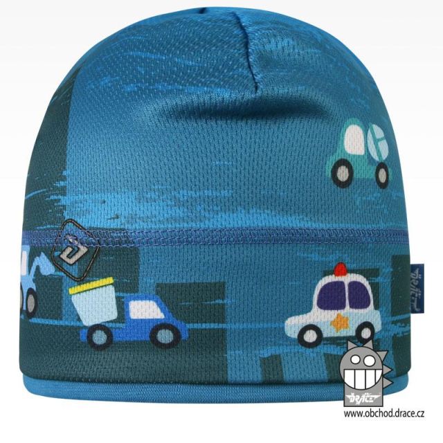 Dráče Čepice Cyril - vzor 43 - čepice pro období jaro, podzim (modrá, auta)