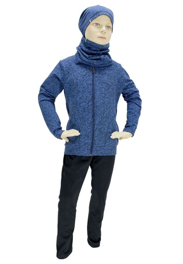 Fantom funkční úpletová čepice s počesem modrý melír