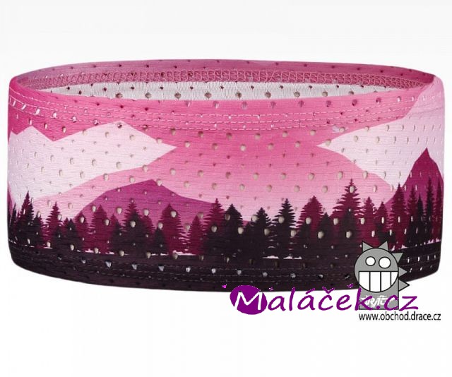 Dráče Funkční čelenka RUN vzor 13, růžová hory