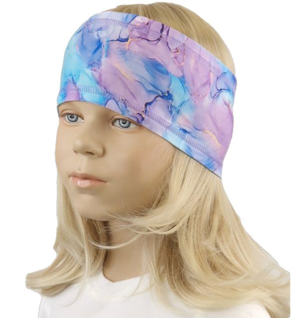 FANTOM Čelenka z mléčného hedvábí - fialovo-tyrkysová