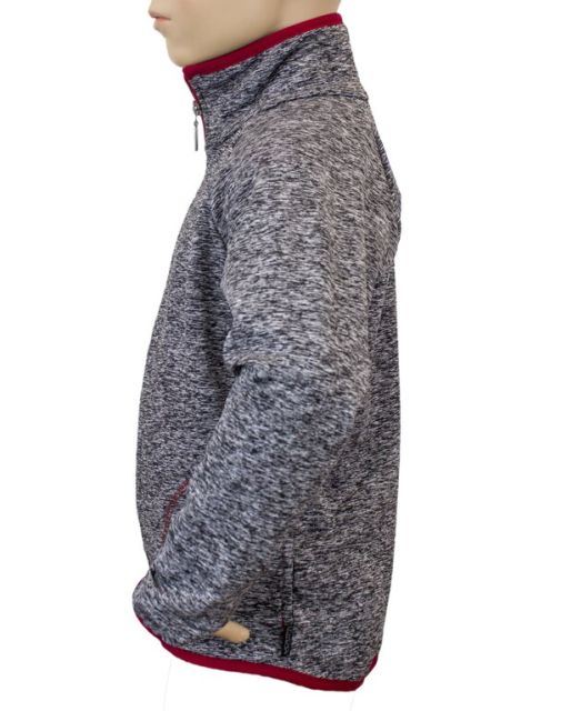 Dětská mikina Fantom šedý melír - červená lemovka