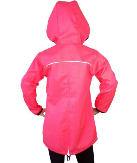 Fantom Dětská jarní prodloužená bunda SOFTSHELL svítivě růžová