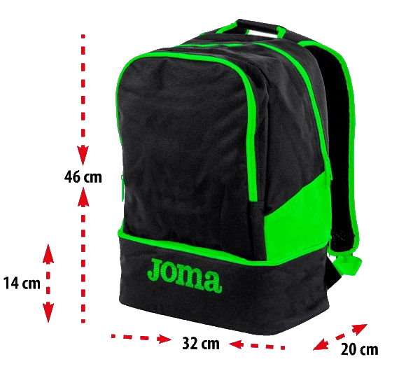 Joma Batoh ESTADIO III černá-zelená - VÝPRODEJ