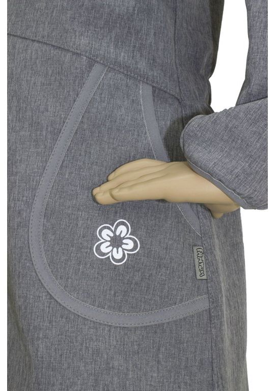 Fantom Dětský softshellový kabát šedý melír