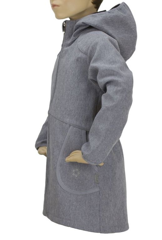 Fantom Dětský softshellový kabát šedý melír