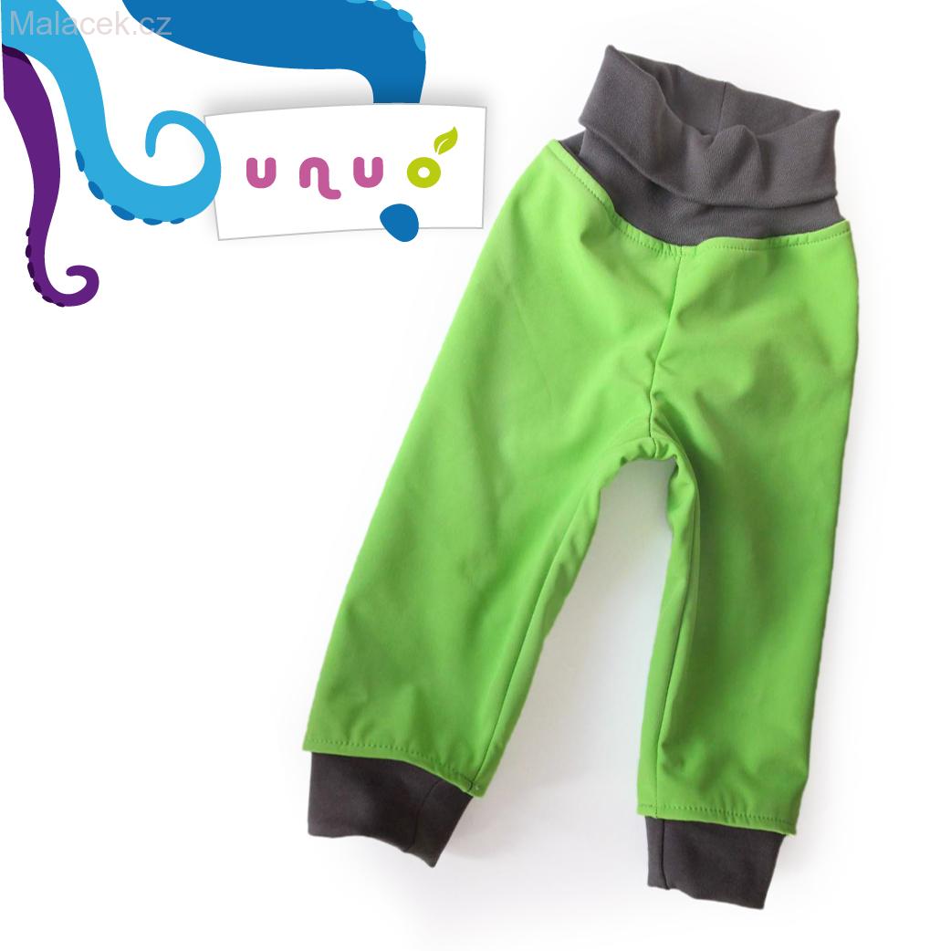 Unuo dětské softshellové kalhoty BATOLE Květinky fuchsiové VEL. 80-86, 86-92, 92-98, 98-104