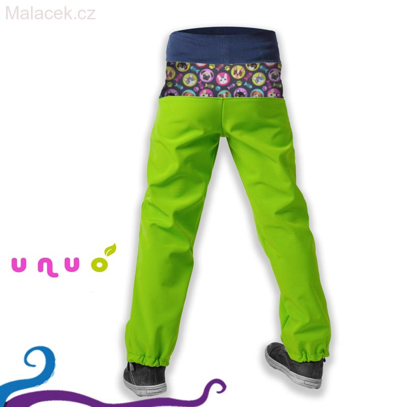 Unuo dětské softshellové kalhoty BATOLE Kočka a pes, fuchsiové VEL. 92-98