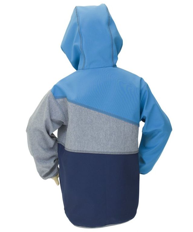Fantom Dětská softshellová bunda trojbarevná modro-šedý melír-tyrkysová