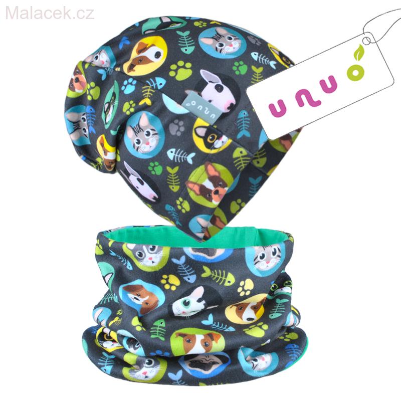 Unuo čepice Kočka a pes, chlapecká VEL. XS, S, L