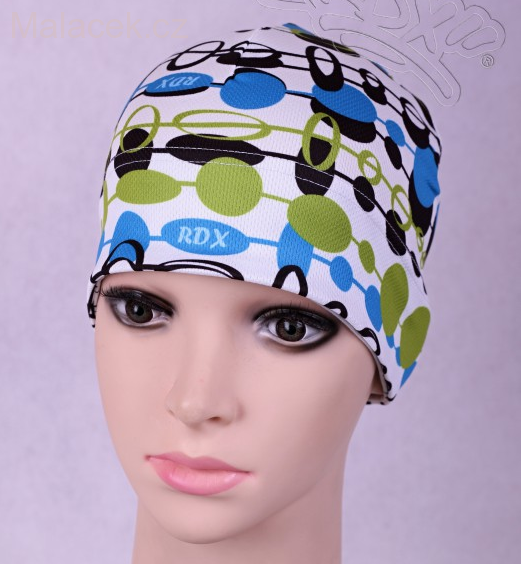 Funkční čepice počesaná, Korále, bílo-modro-zelená