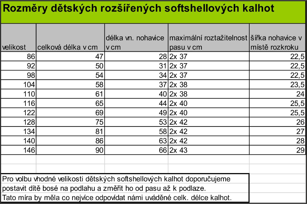 Kukadloo ROZŠÍŘENÉ softshellové chlapecké kalhoty, 30.000mm, 15.000g/m VEL. 110, 122, 128