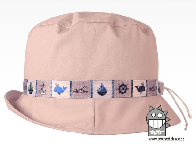Letní klobouk Dráče Palermo (rostoucí) - vzor 10, béžová, námořní