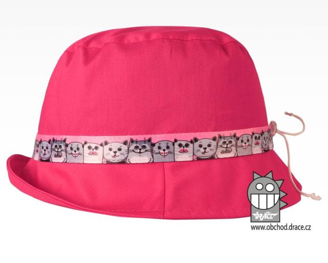 Dráče Letní klobouk Dráče Palermo rostoucí vzor 07 fuchsiová kočičky