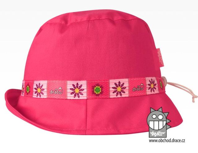 Dráče Letní klobouk Dráče Palermo rostoucí vzor 08 fuchsiová kytičky