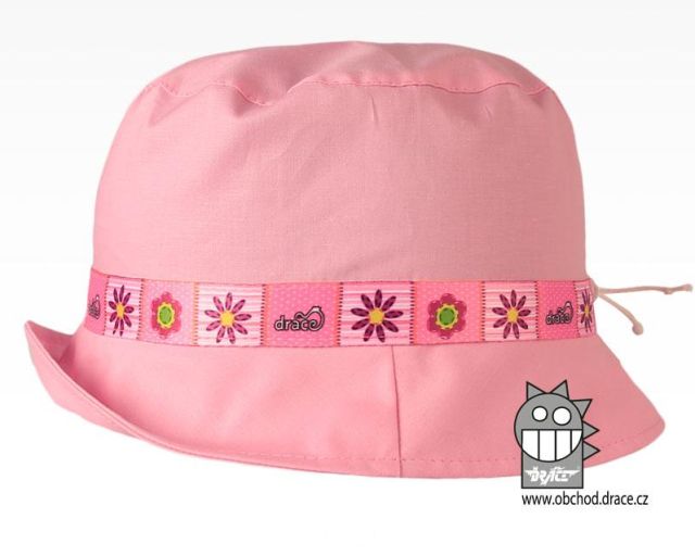 Dráče Letní klobouk Dráče Palermo rostoucí vzor 02 světle růžová kytičky