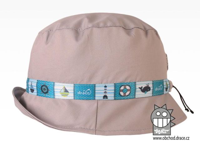 Letní klobouk Dráče Palermo (rostoucí) - vzor 11, světle šedá, námořní