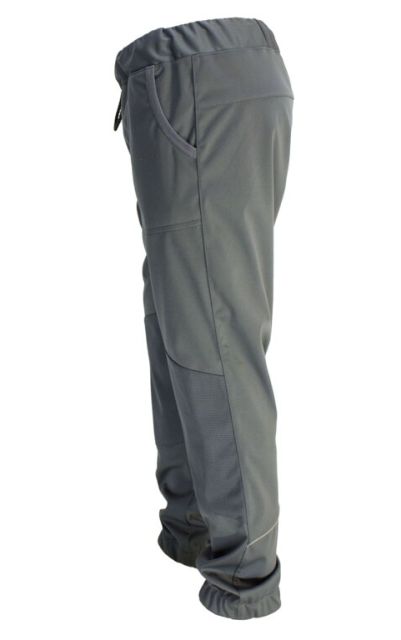 Fantom Dětské kalhoty SOFTSHELL s dvojitými koleny - membrána 18000/12000 šedá