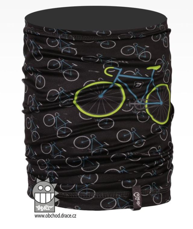 Dráče Nákrčník - multifunkční šátek - vzor 01, černá, kola