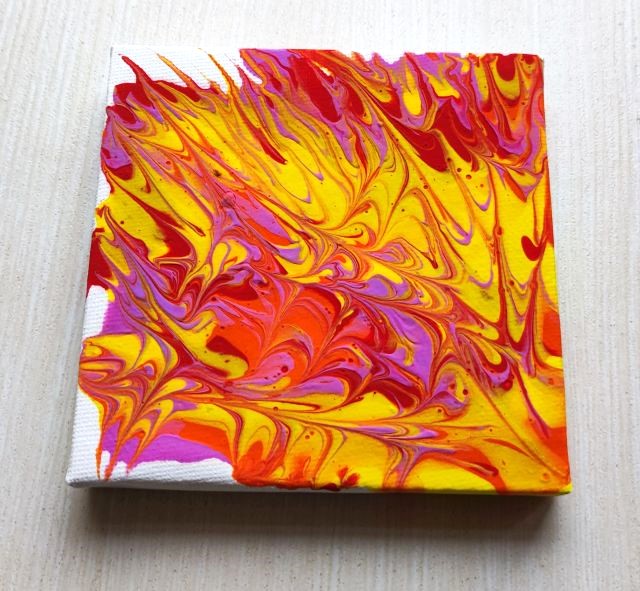 Originální obraz Sluneční záře, 10 x 10 cm