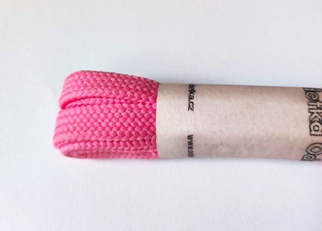 Odetka Ploché tkaničky SKATE, šířka 12 mm, délka 90 cm, růžové