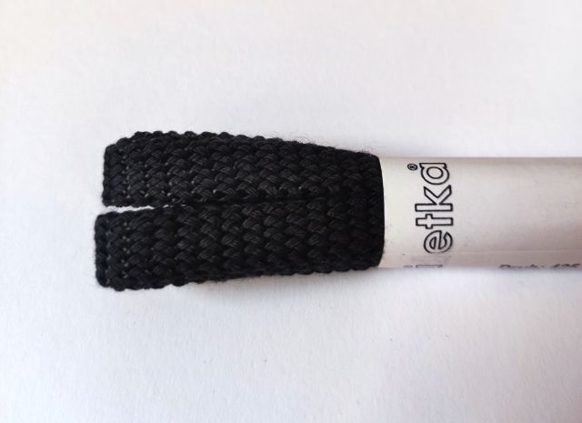 Odetka Ploché bavlněné tkaničky, šířka 8 mm, délka 110 cm, tmavě šedé