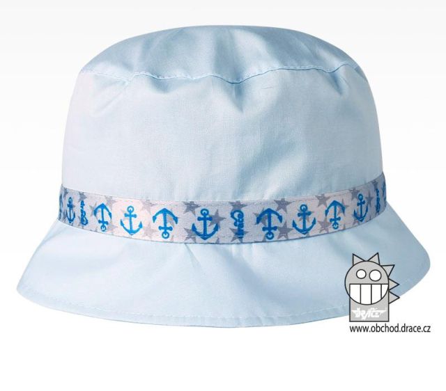 Dráče Letní klobouk Dráče Palermo rostoucí vzor 14 světle modrá kotvičky