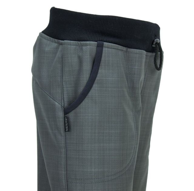 Fantom ZIMNÍ dětské kalhoty softshell s beránkem šedé