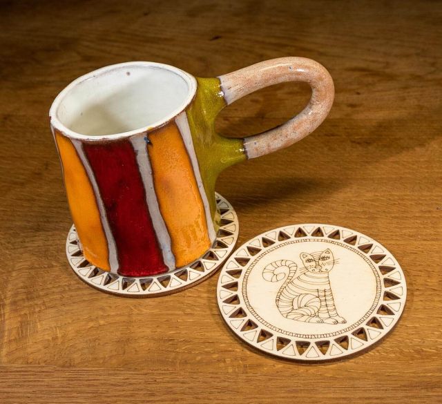 Lucie Ernestová Podložky pod hrnek s kočkou 2 ks