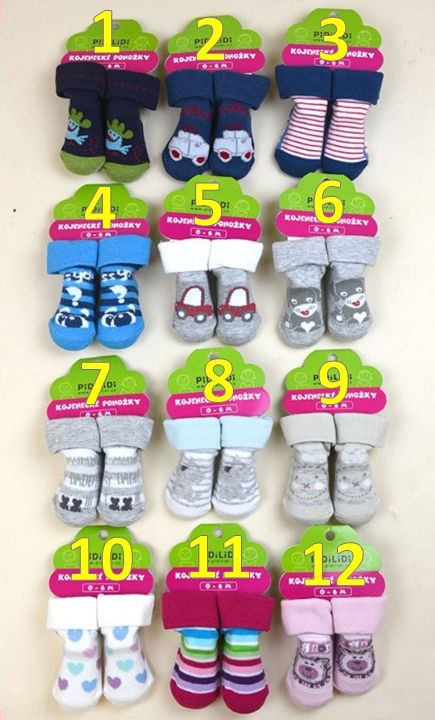 PiDiLiDi Kojenecké ponožky na kartě 0 až 6 měsíců - 1 pár