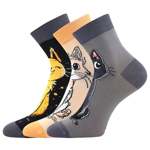 Boma Voxx ponožky Micka s kočkami 3 páry