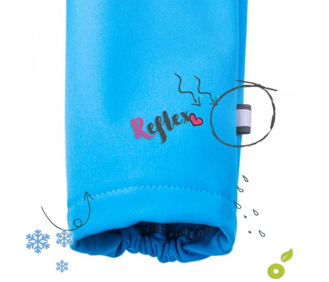 Unuo dětské letní softshellové kalhoty s membránou FUCHSIOVÁ + reflexní obrázek Evžen VEL. 110-116