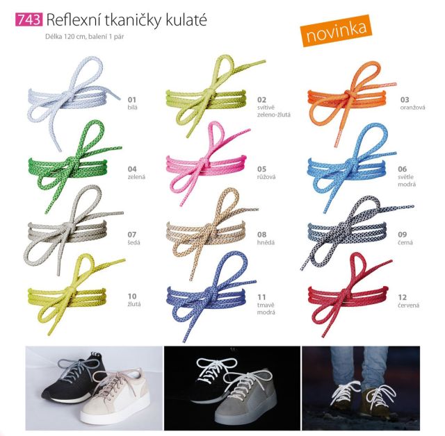 Altima Reflexní tkaničky kulaté - růžové 120 cm