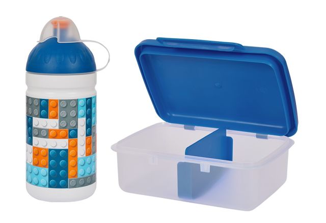 Zdravá lahev SET Kostičky lahev 0,5 l + box - VÝPRODEJ