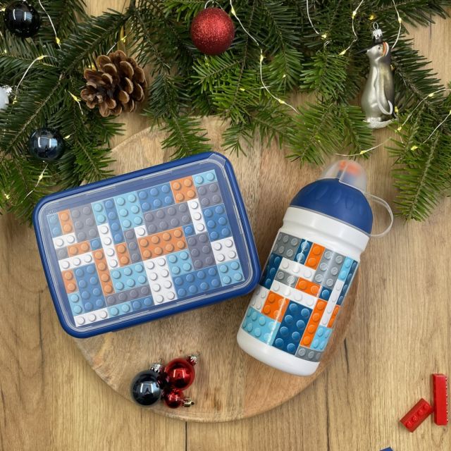 Zdravá lahev SET Kostičky lahev 0,5 l + box - VÝPRODEJ