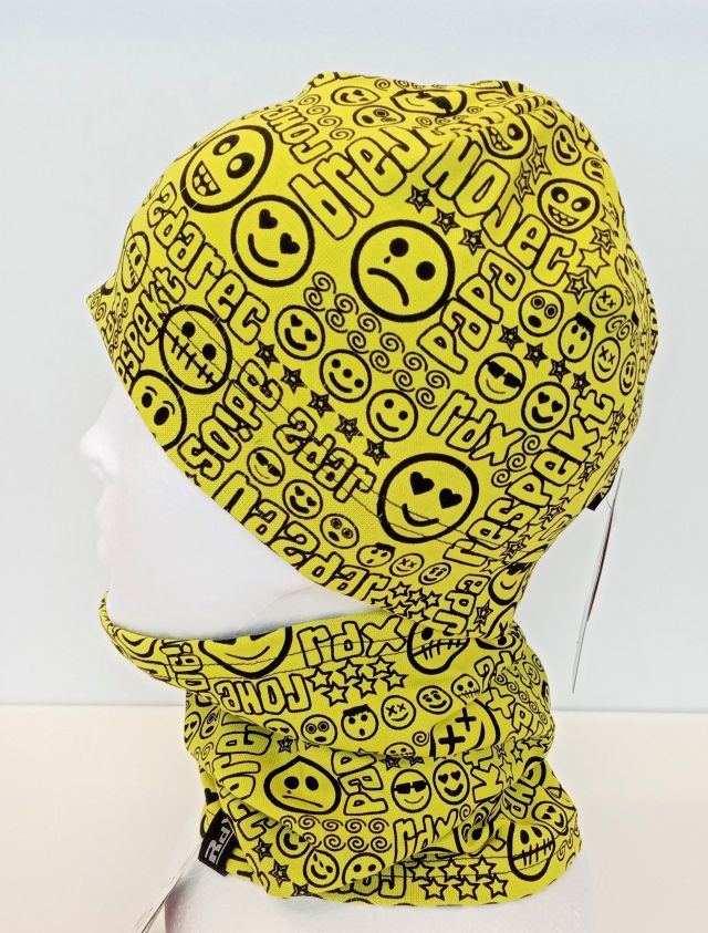 RDX bavlněná čepice Smajlíci žlutá