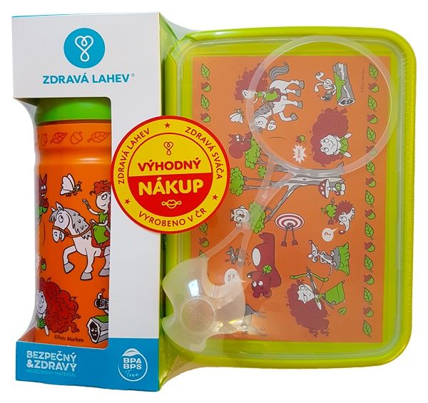 SET Rebelka, lahev 0,5 l + zelený box - VÝPRODEJ