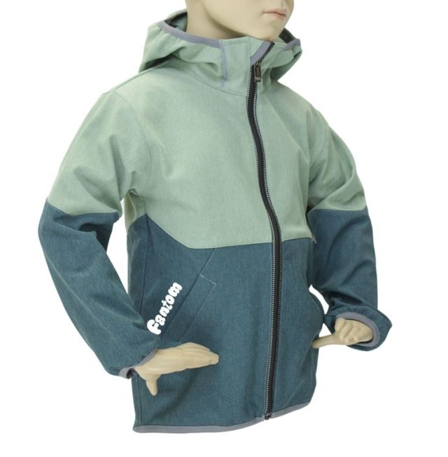 Fantom Dětská softshellová bunda petrolejový melír