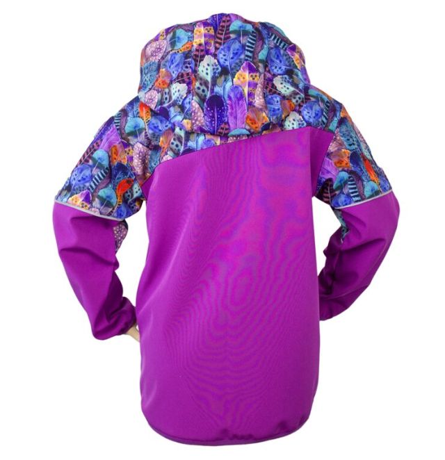 Fantom Dětská softshellová bunda orchidej s peříčky