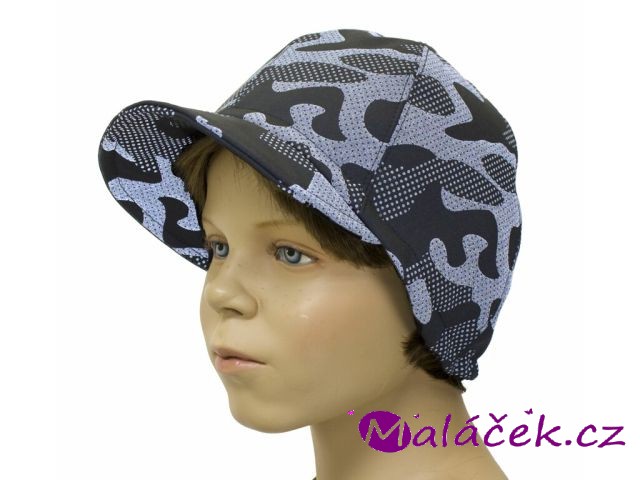 Fantom Dětská kšiltovka SOFTSHELL černá s reflexním potiskem maskáč