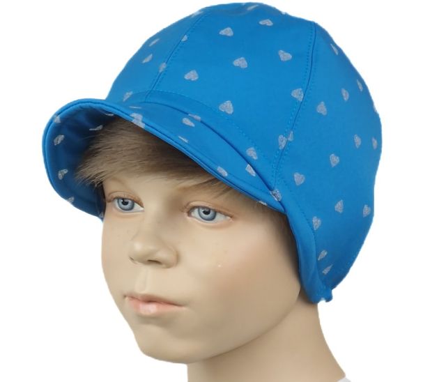 Fantom Dětská softshellová kšiltovka tyrkysová s reflexními srdíčky