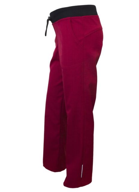 Dětské kalhoty Fantom broušený SOFTSHELL slim s bambusem, červené