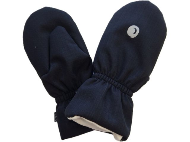 Fantom Dětské softshellové rukavice s podšívkou z merina, reflexní potisk - černé