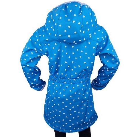 Fantom Dětský softshellový kabát tyrkysový s reflexním potiskem srdíček