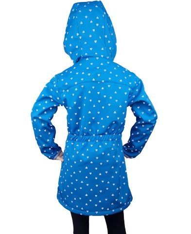 Fantom Dětský softshellový kabát tyrkysový s reflexním potiskem srdíček